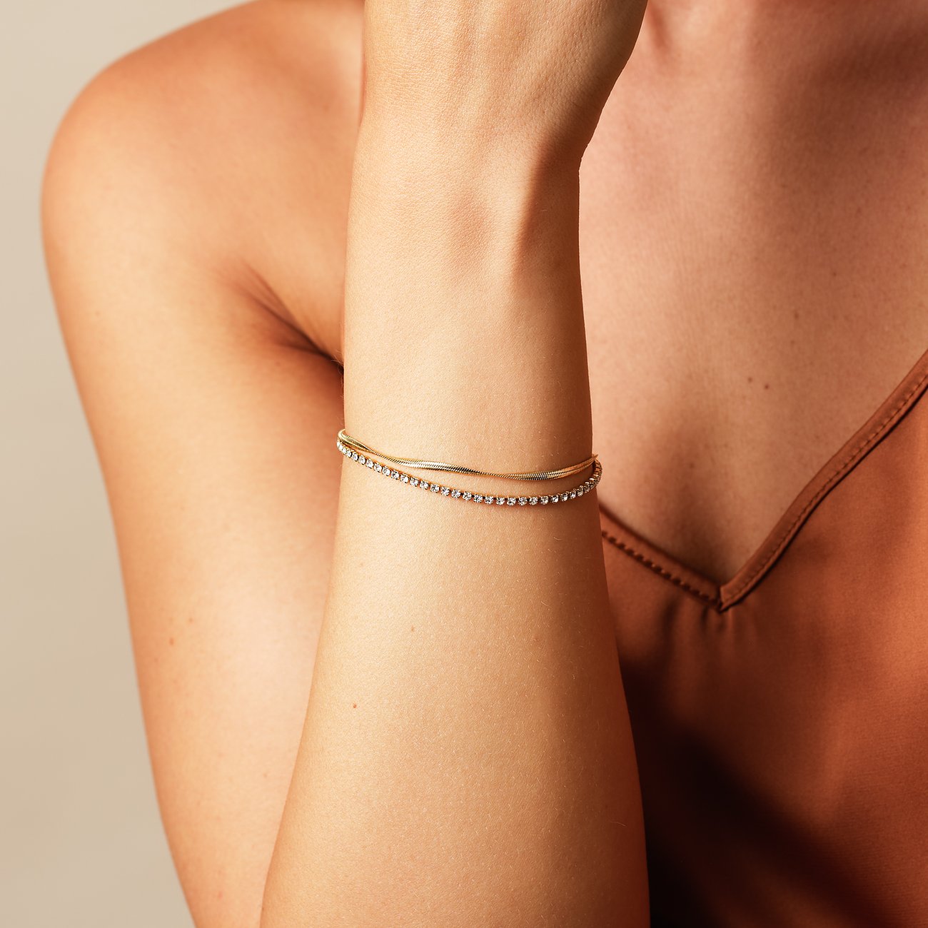 GMK Collection Armband aus Edelstahl mit Zirkonia.