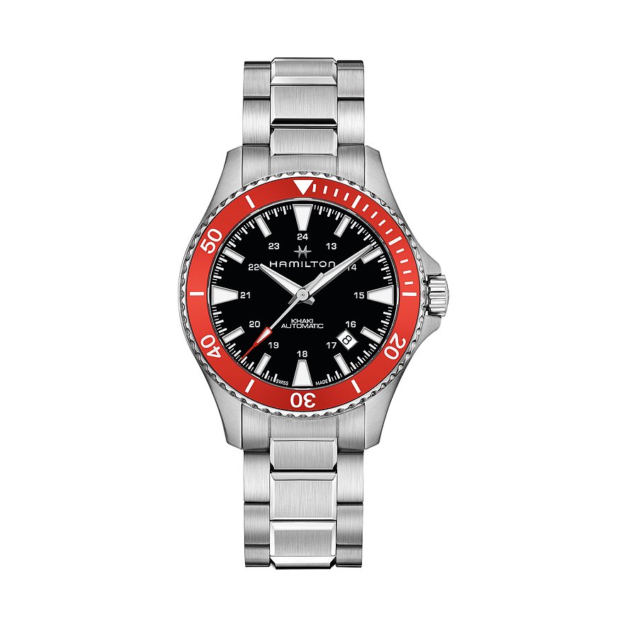 Hamilton Herrenuhr Khaki Navy Khaki Scuba H82405130, Herren, Edelstahl, Armband: Edelstahl, Automatik, analog