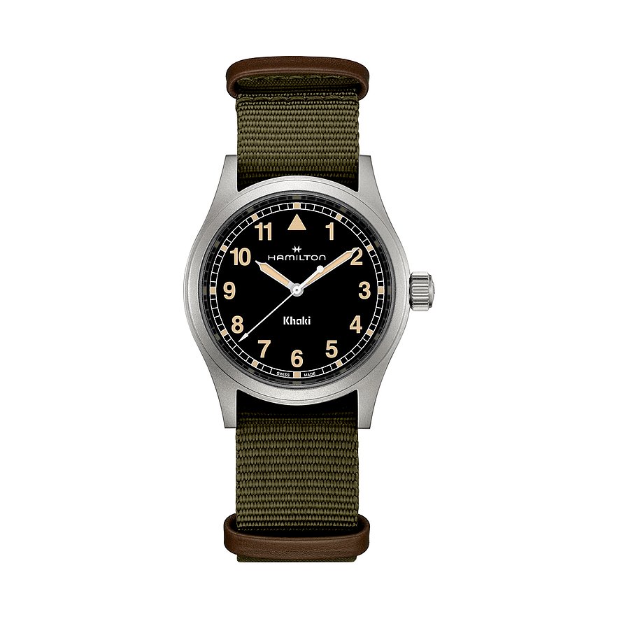 Hamilton Unisexuhr Khaki Field Quartz H69401930, Unisex, Edelstahl, Armband: Textil, Quarz, analog