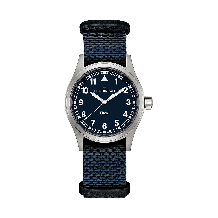 Hamilton Unisexuhr Khaki Field Quartz H69401940, Unisex, Edelstahl, Armband: Textil, Quarz, analog