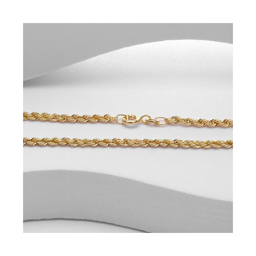 Nahaufnahme einer CHRIST Armschmuck Goldkette aus 585 Gelbgold mit Schnappverschluss.