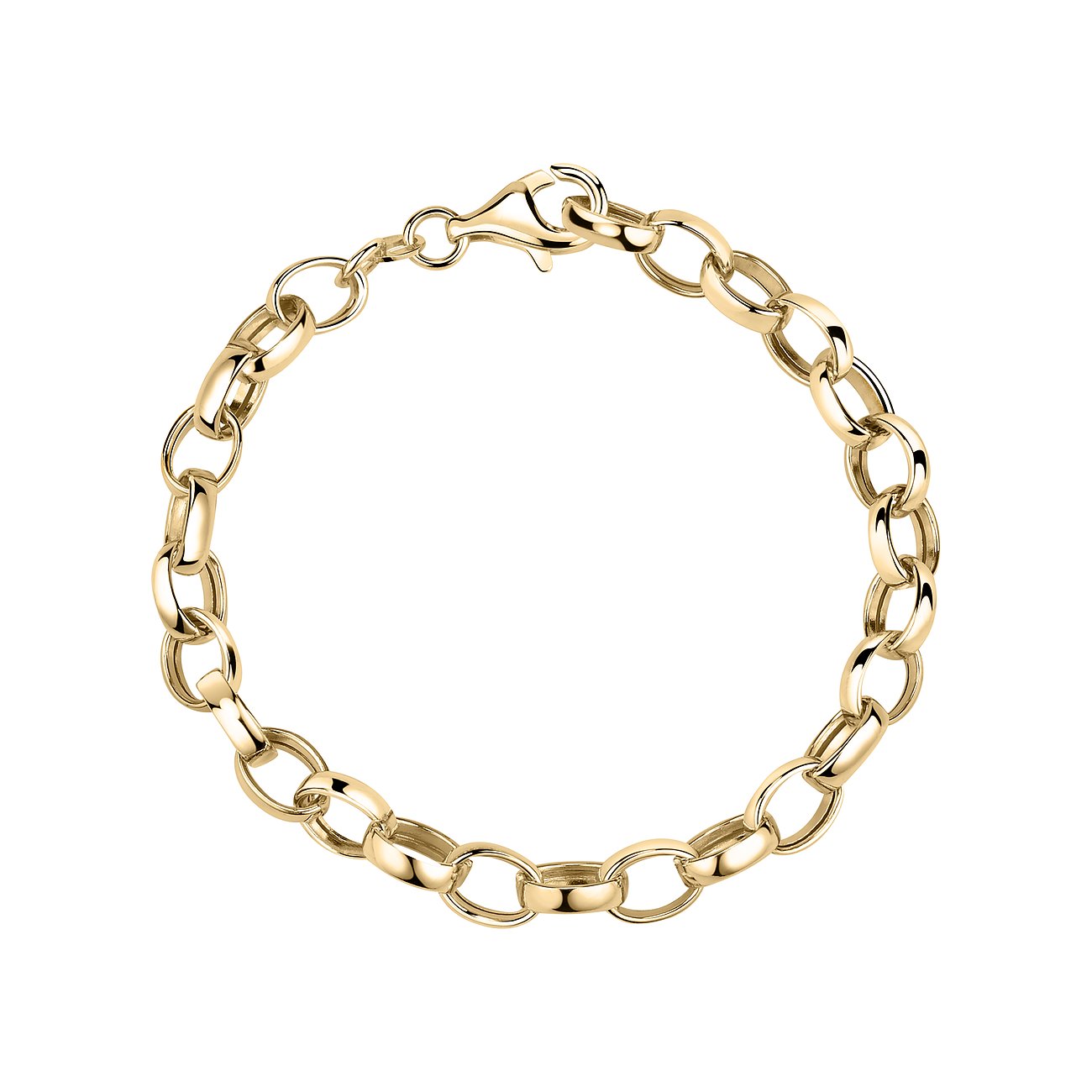 CHRIST armband van 585 geelgoud met ovale schakels en karabijnsluiting.