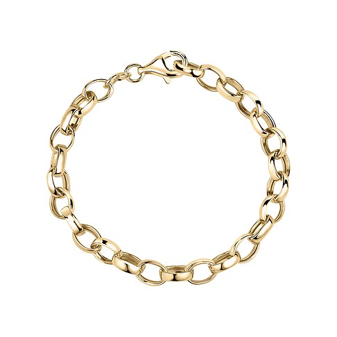 CHRIST Armband aus 585 Gelbgold mit ovalen Gliedern und Karabinerverschluss.
