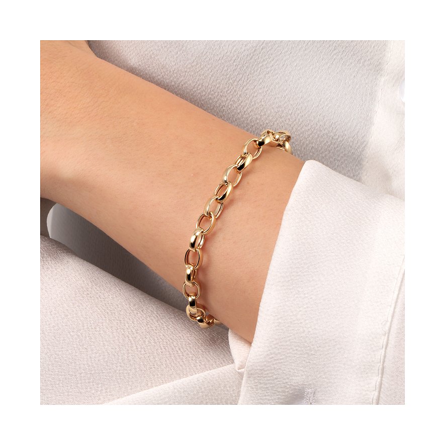 CHRIST armband van 585 geelgoud met ovale schakels.