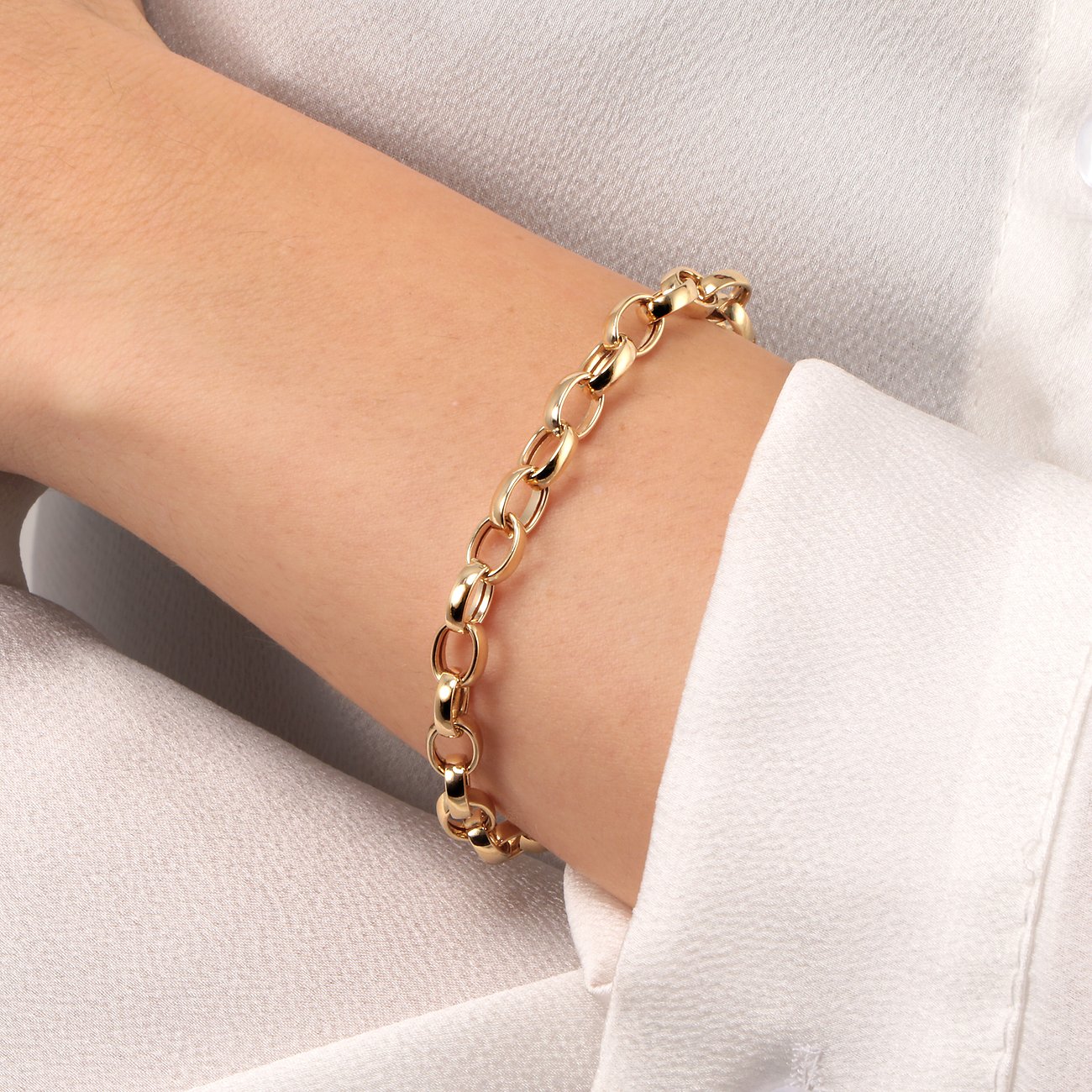CHRIST armband van 585 geelgoud met ovale schakels.