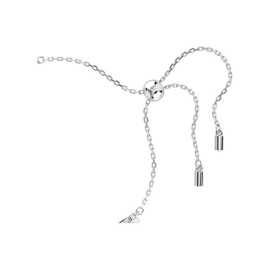 Swarovski Armband aus Metall mit silberfarbenen Kristallen und verstellbarem Verschluss.
