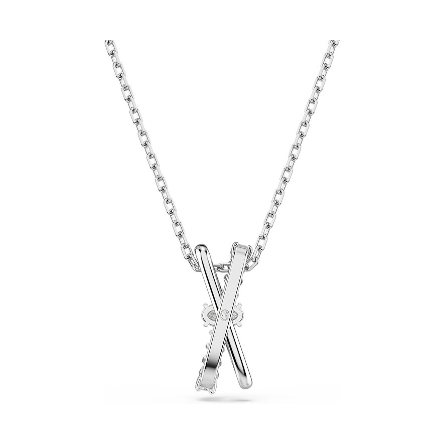 Swarovski Halskette aus rhodiniertem Metall mit Kristallen.