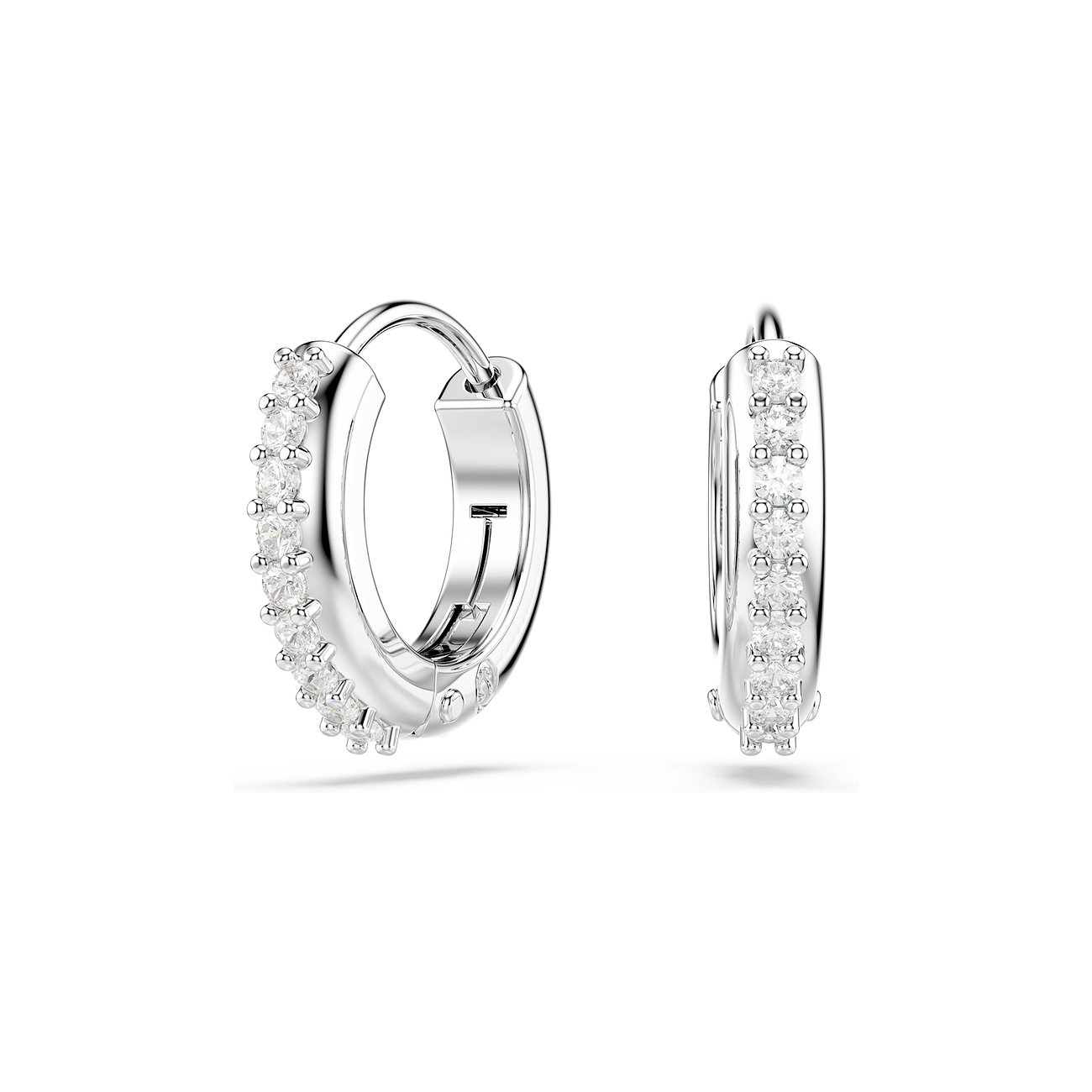 Swarovski Ohrringe aus Metall mit weißen Kristallen.