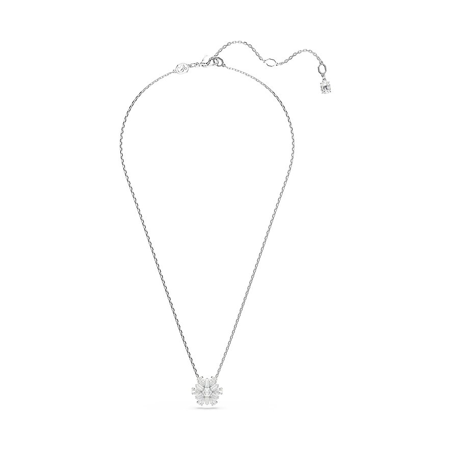 Swarovski Kette aus rhodiniertem Metall mit Kristallen in Blumenform.