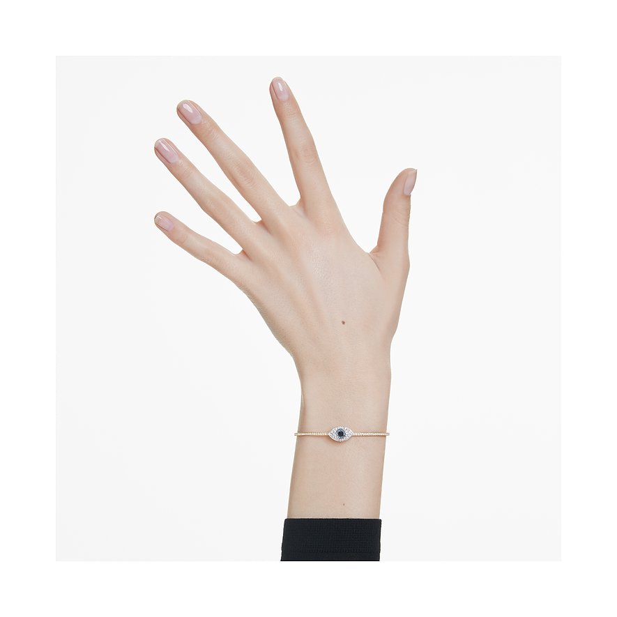 Swarovski metalen armband met gekleurde steen, oogdesign.
