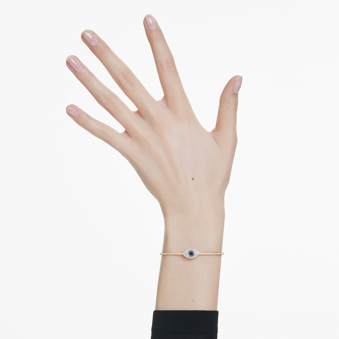 Swarovski metalen armband met gekleurde steen, oogdesign.
