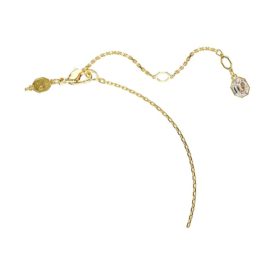 Swarovski Halskette aus vergoldetem Metall mit einem facettierten Kristallanhänger.