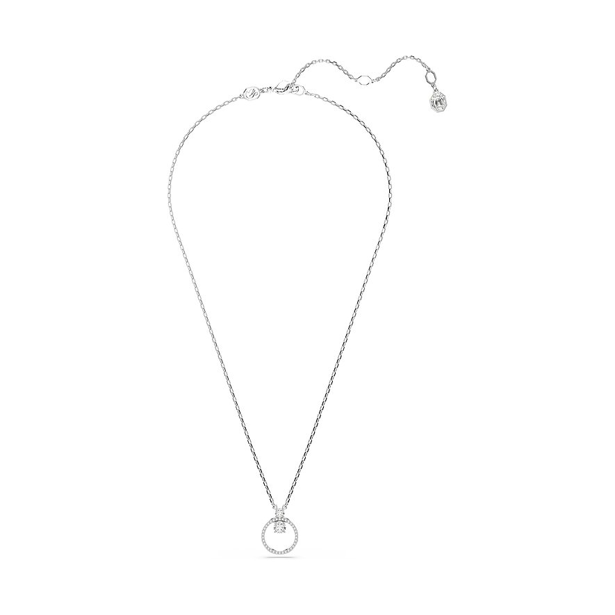 Swarovski ketting van metaal, bezet met kristallen, glinsterende cirkelhanger.