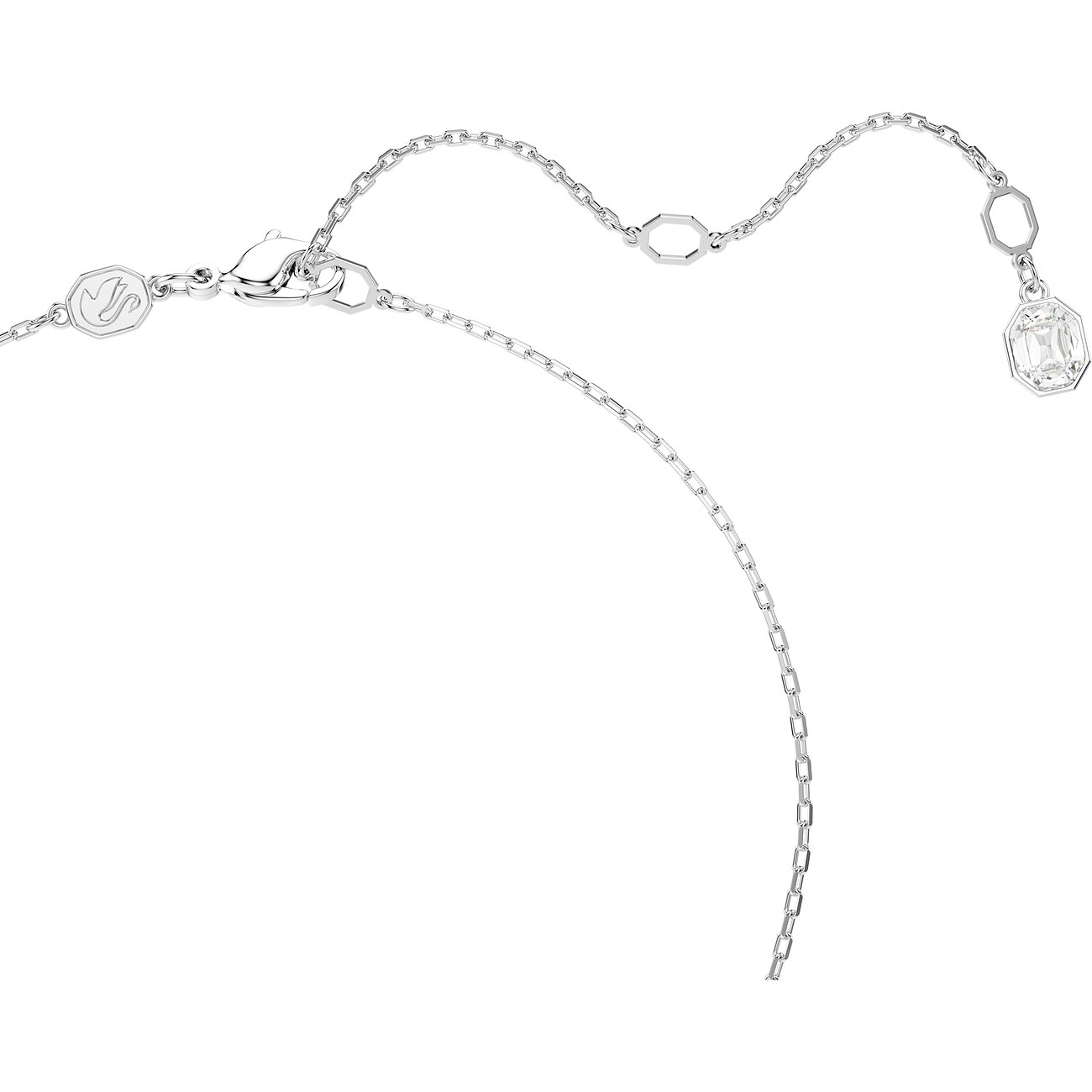 Swarovski ketting van metaal met een facetgeslepen kristal.