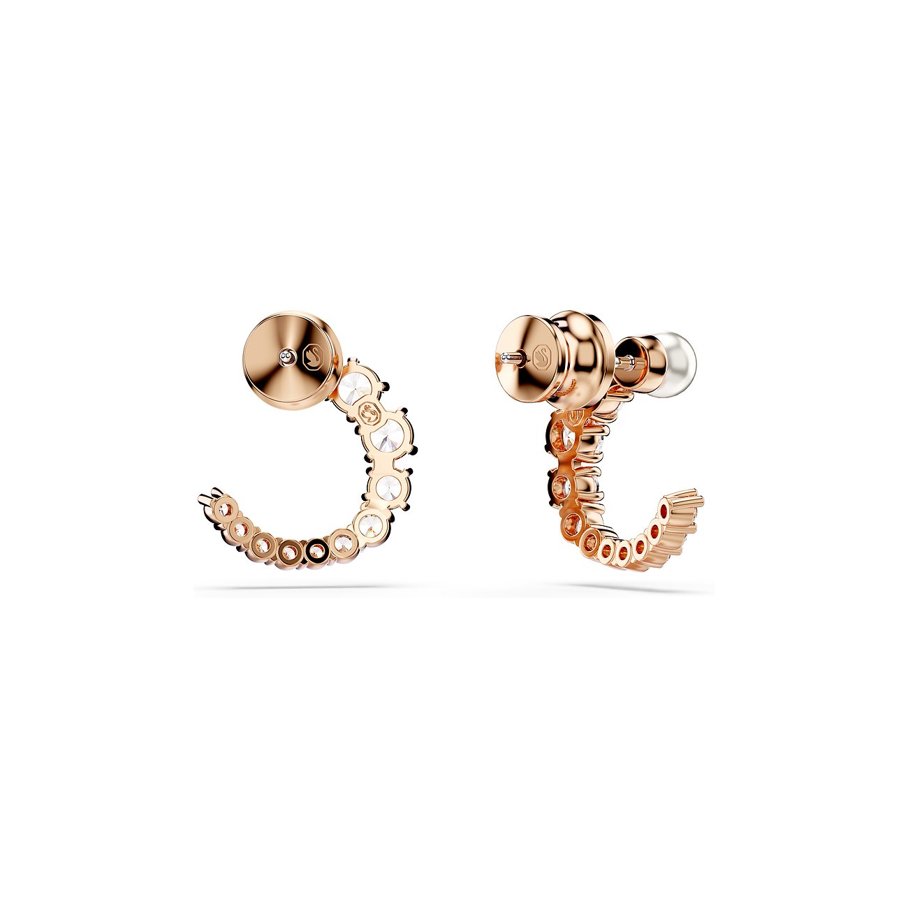 Swarovski Ohrringe aus rosévergoldetem Metall mit Kristallen.