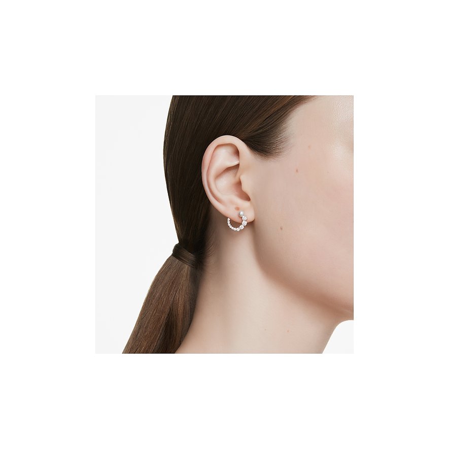 Swarovski Ohrringe aus Metall mit Swarovski-Kristallen, als Creolen.