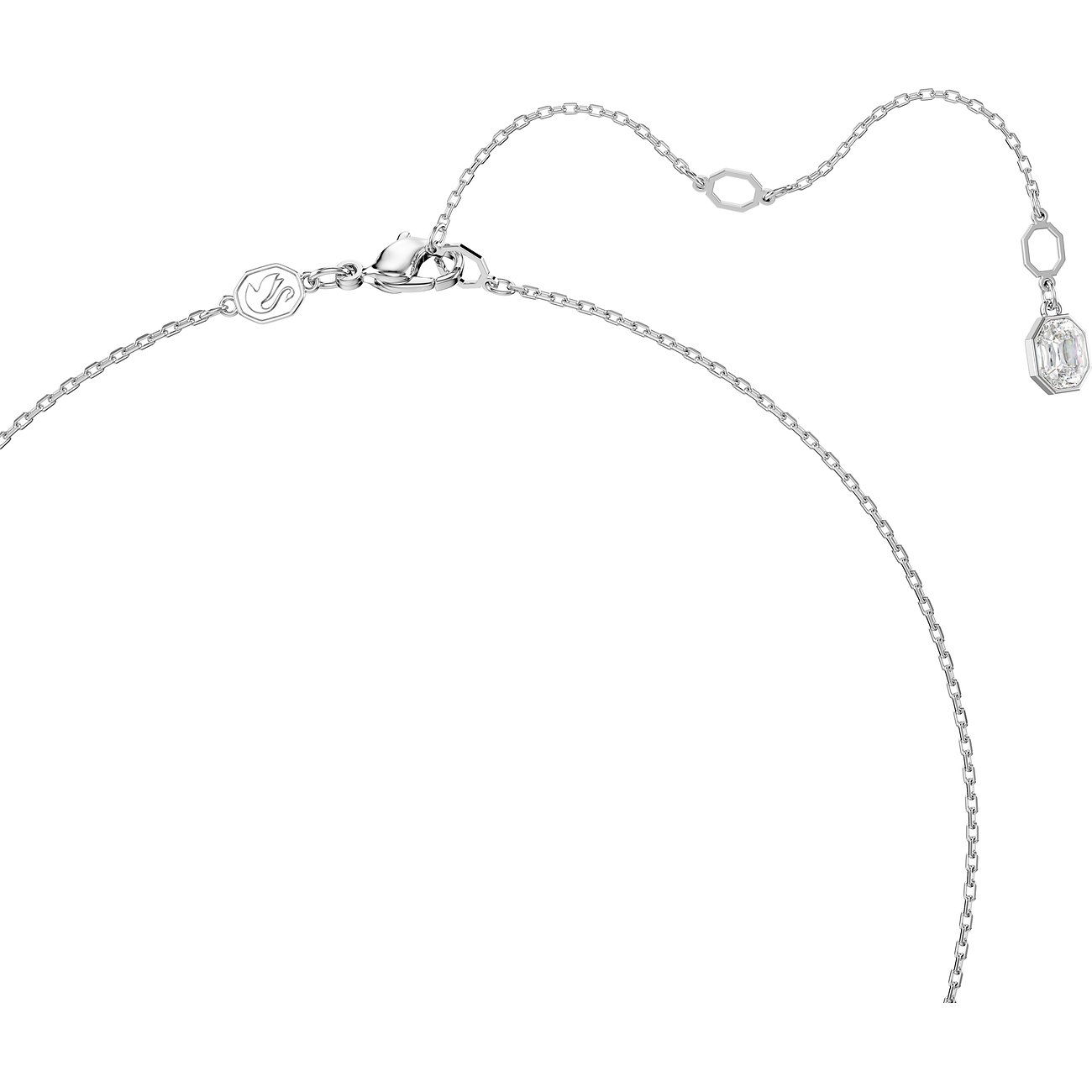 Swarovski Halskette aus Metall mit einem facettierten Kristall als Anhänger.