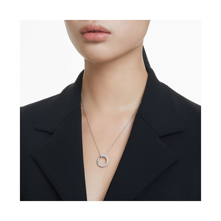 Swarovski Kette aus Metall mit Kristallen, Kreolen-Anhänger.