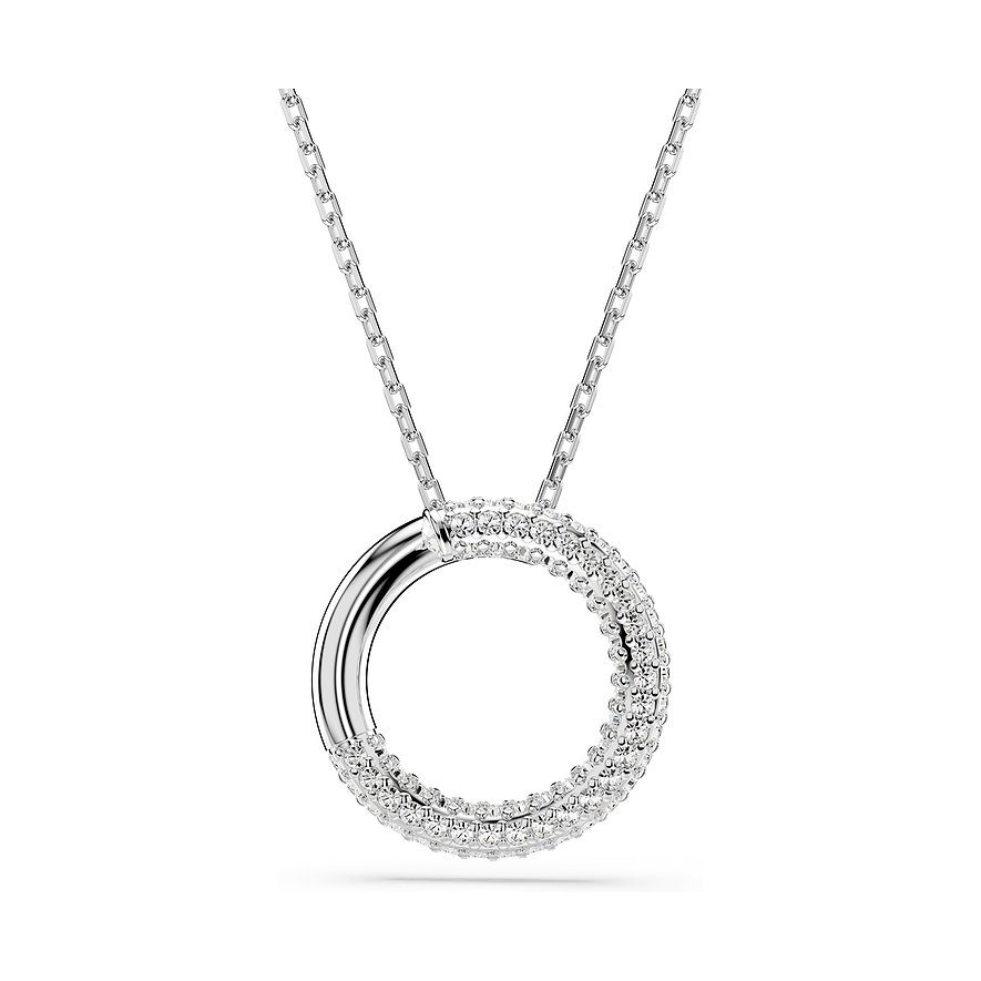 Swarovski Kette aus Metall mit Kristallen, runde Anhängerform.