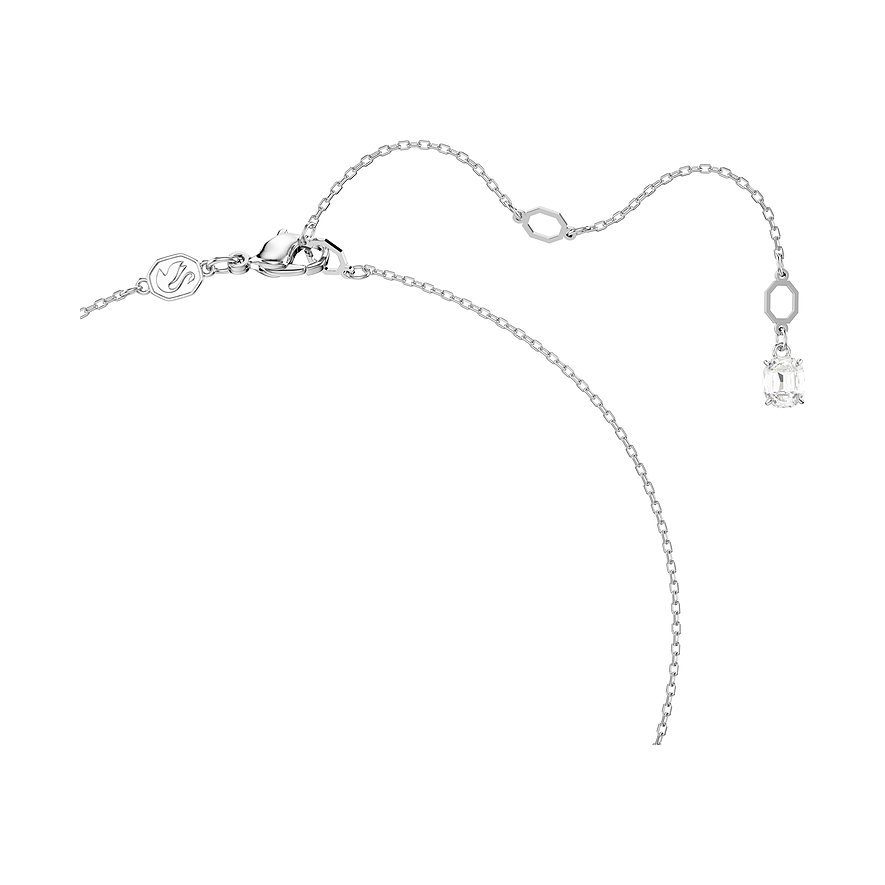 Swarovski Halskette aus Metall mit Kristallanhänger und achteckigem Element.