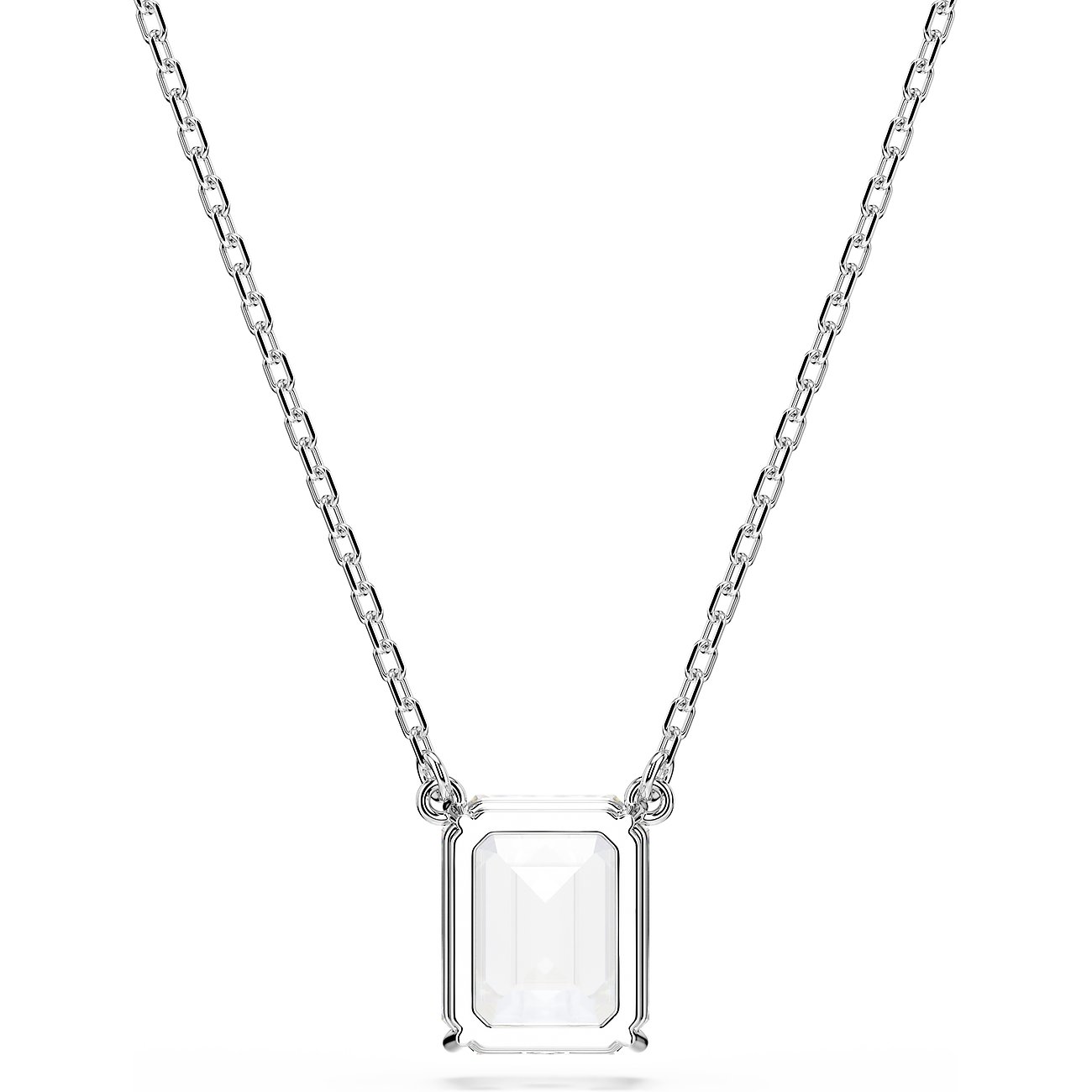 Swarovski Halsschmuck aus Metall mit einem rechteckigen Swarovski-Kristall.