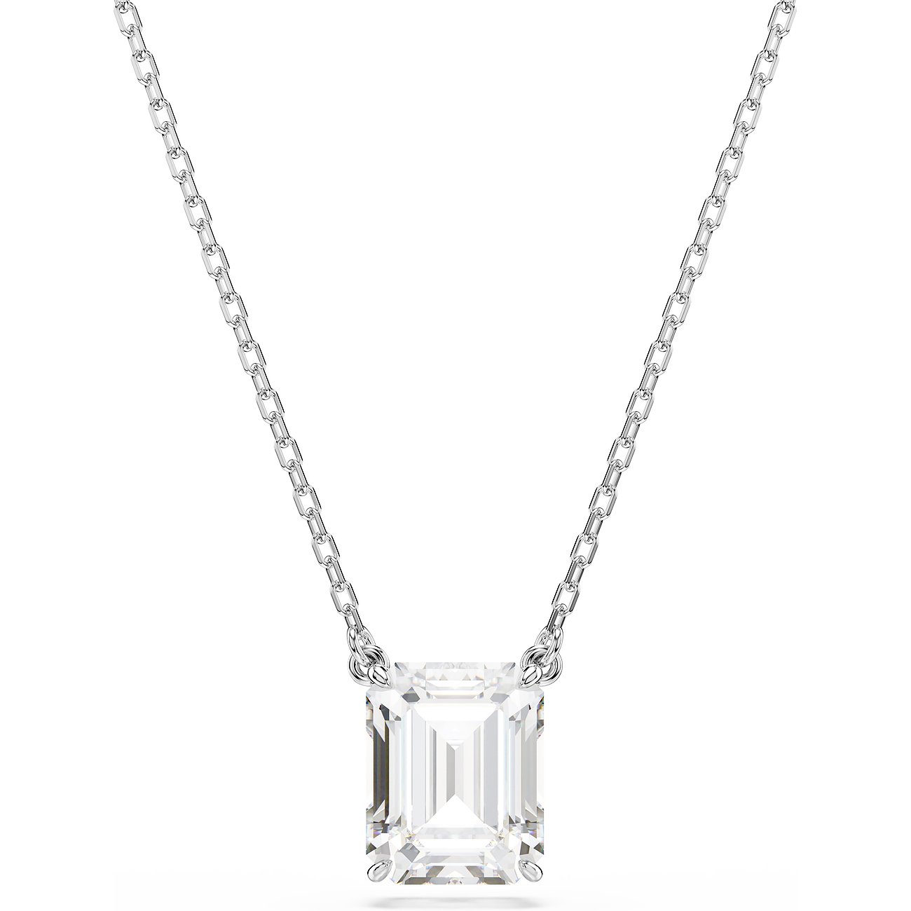 Swarovski Halskette aus Metall mit facettiertem Kristallanhänger.