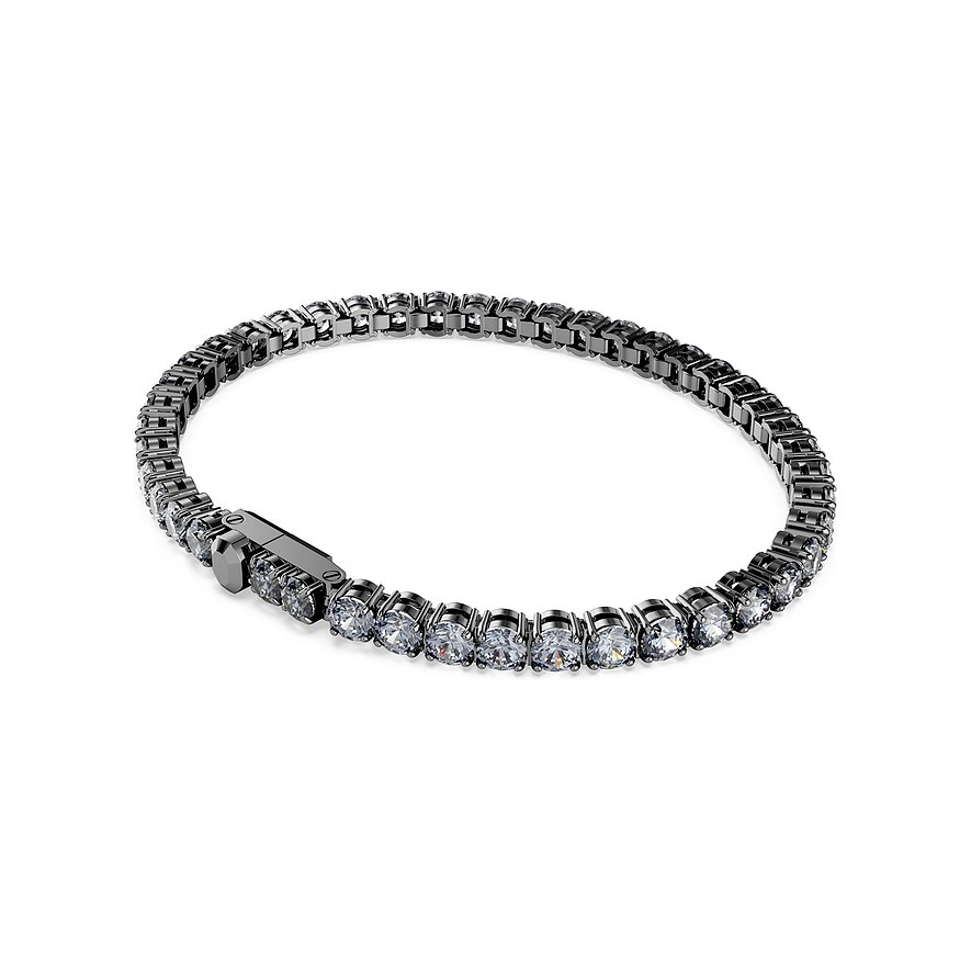 Swarovski Armband aus Metall mit weißen Kristallen und einem Klappverschluss.