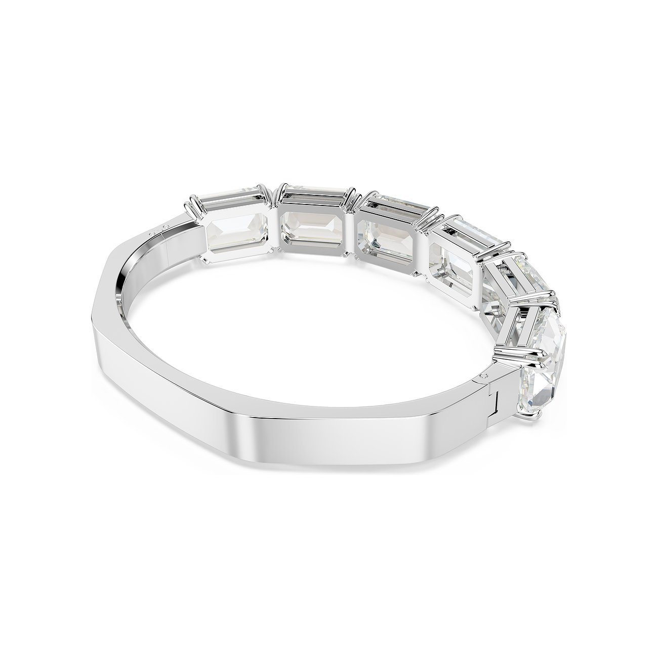 Swarovski Armband aus Metall mit rechteckigen Kristallen.