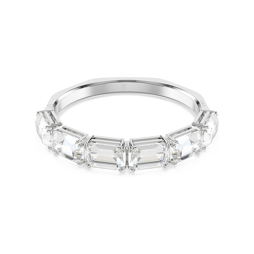 Swarovski Armband aus Metall mit rechteckigen Kristallen.