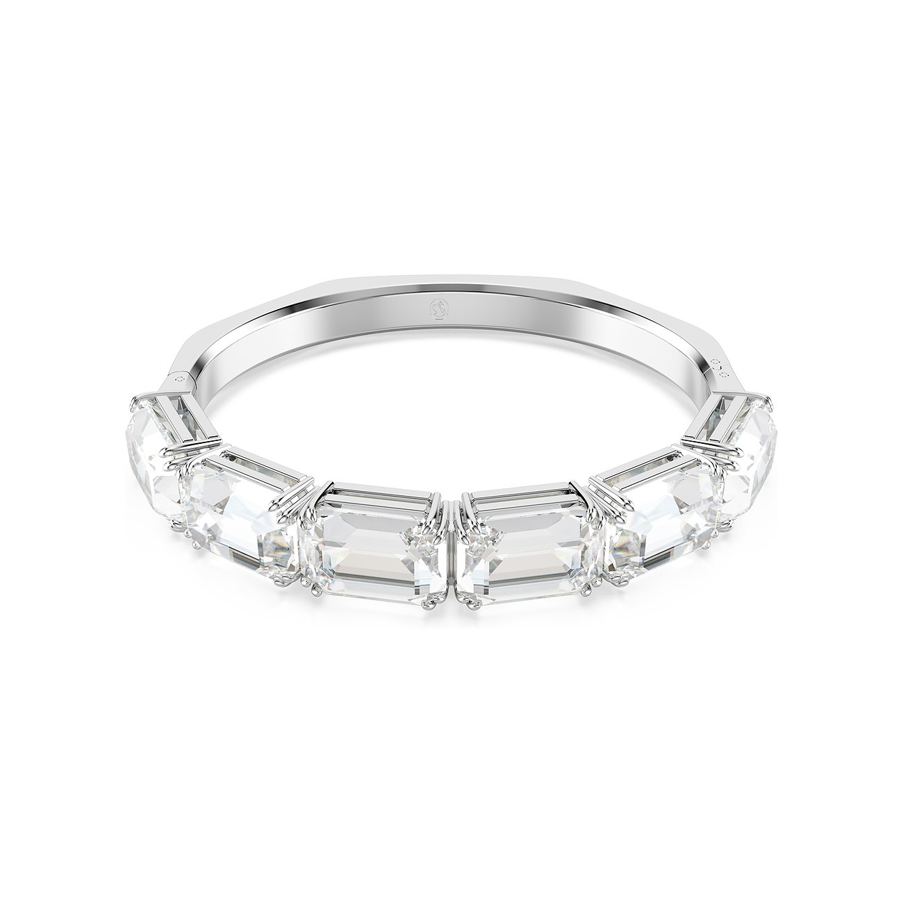 Swarovski Armband aus Metall mit rechteckigen Kristallen.