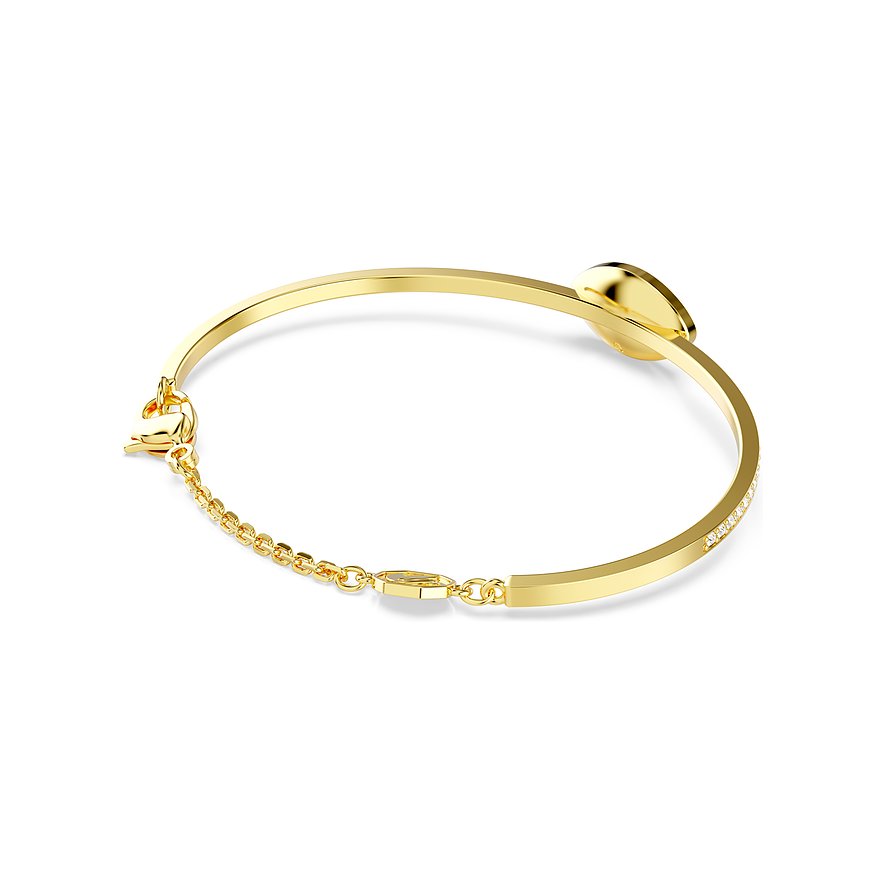 Swarovski armband van metaal, goudkleurig, met kristallen.