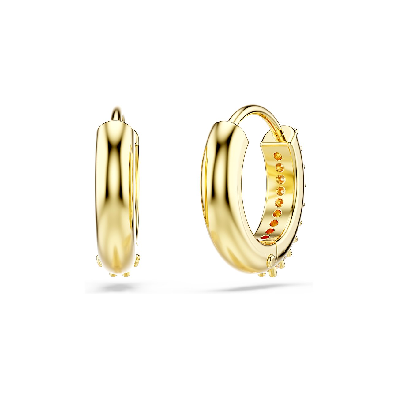Swarovski Creolen aus Metall mit Kristallen, goldfarben.