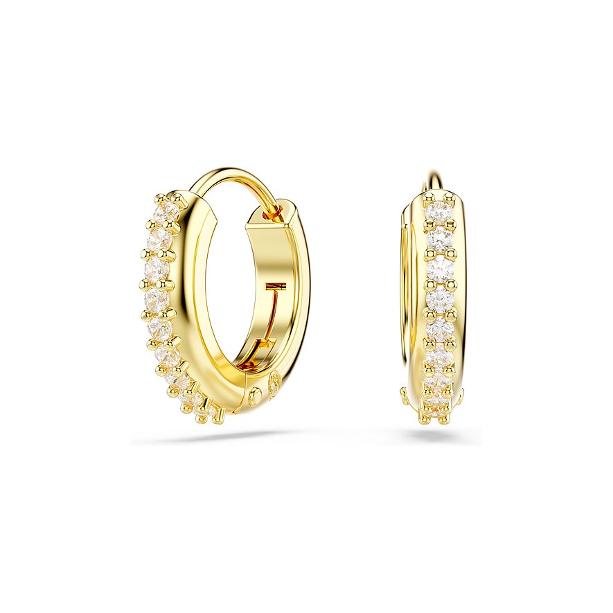 Swarovski Ohrringe aus Metall mit Kristallen, goldfarben.