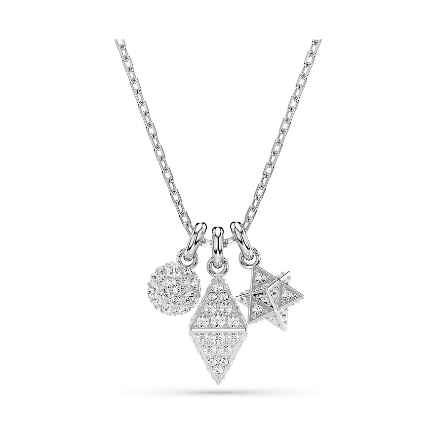 Swarovski Halsschmuck aus Metall mit Kristallen, Herz-, Dreieck- und Stern-Anhängern.
