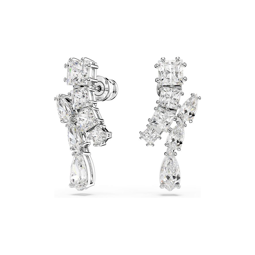 Swarovski Ohrhänger Matrix, Swarovski-Kristall, Damen, Metall, weiß