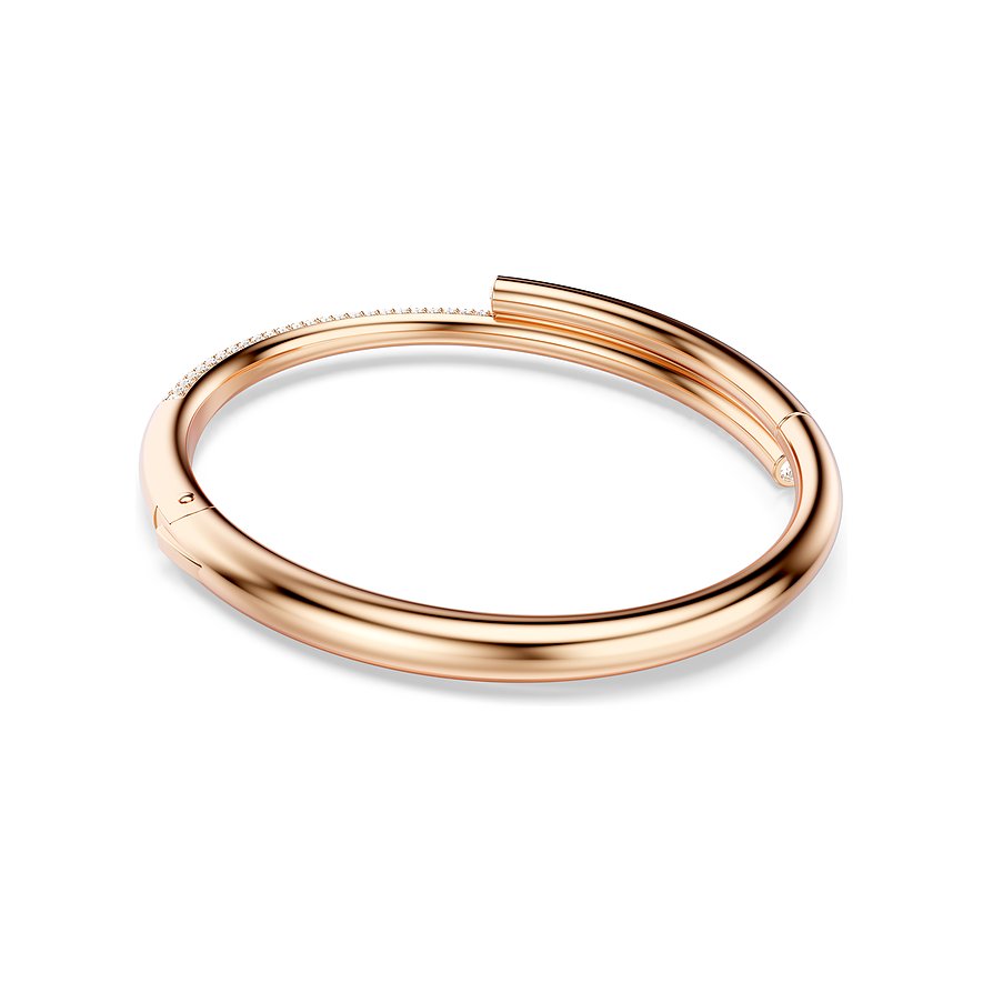 Swarovski Armband aus rosévergoldetem Metall mit weißen Kristallen.
