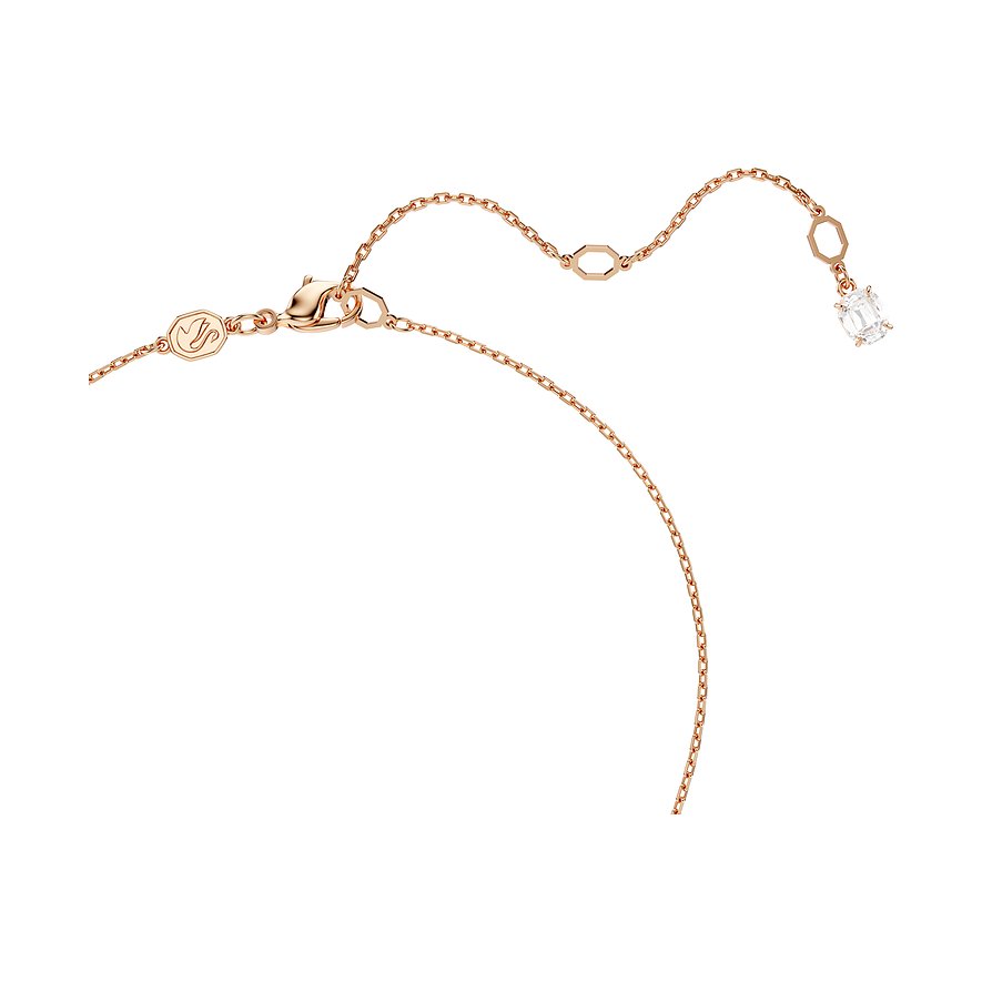 Swarovski Halskette aus roségoldfarbenem Metall mit Kristall.