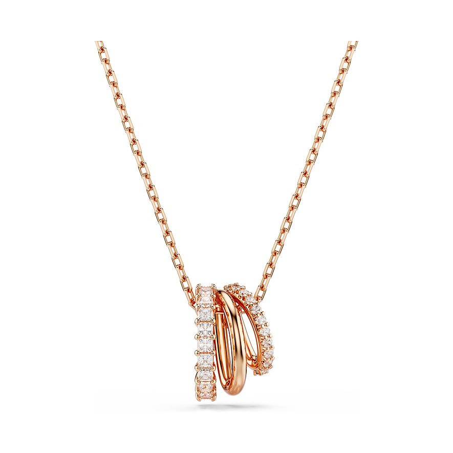 Swarovski Halsschmuck aus roségoldfarbenem Metall mit Kristallen.