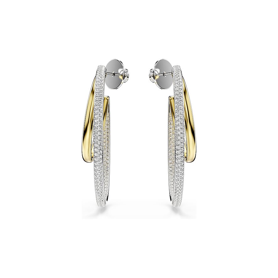 Swarovski Creolen Hyperbola, Swarovski-Kristall, Damen, Metall, weiß