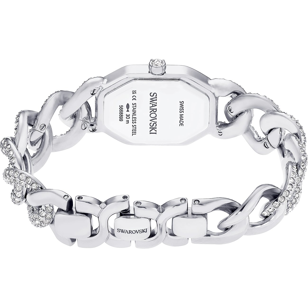 Swarovski Damenuhr aus Metall mit Kristallen, Gliederarmband.