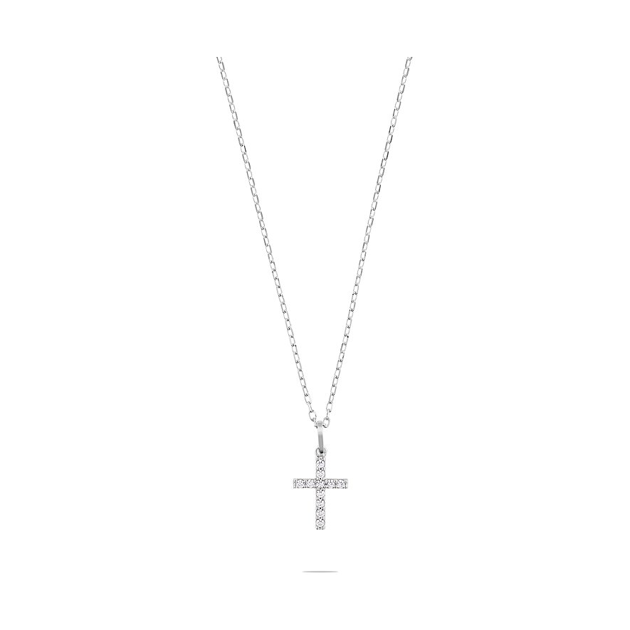 FAVS Kette, Zirkonia, synthetisch, Damen, 375er Weißgold, weißgold