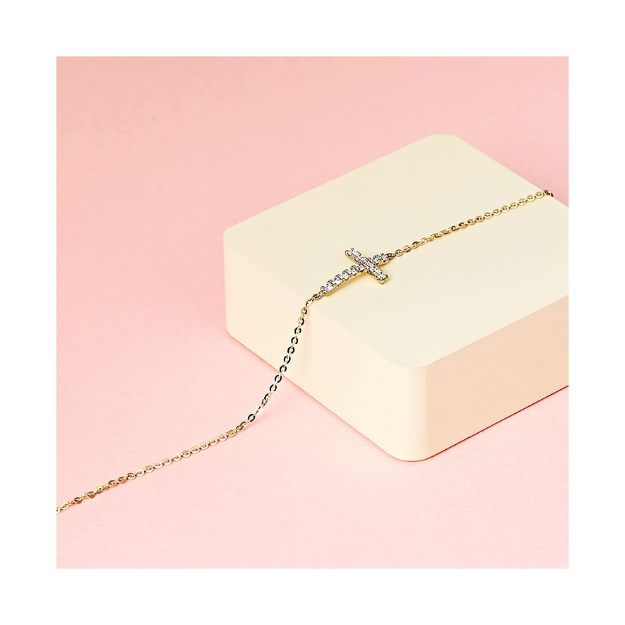 FAVS armbånd i 375 hvidguld og 375 gult guld med zirkonia.