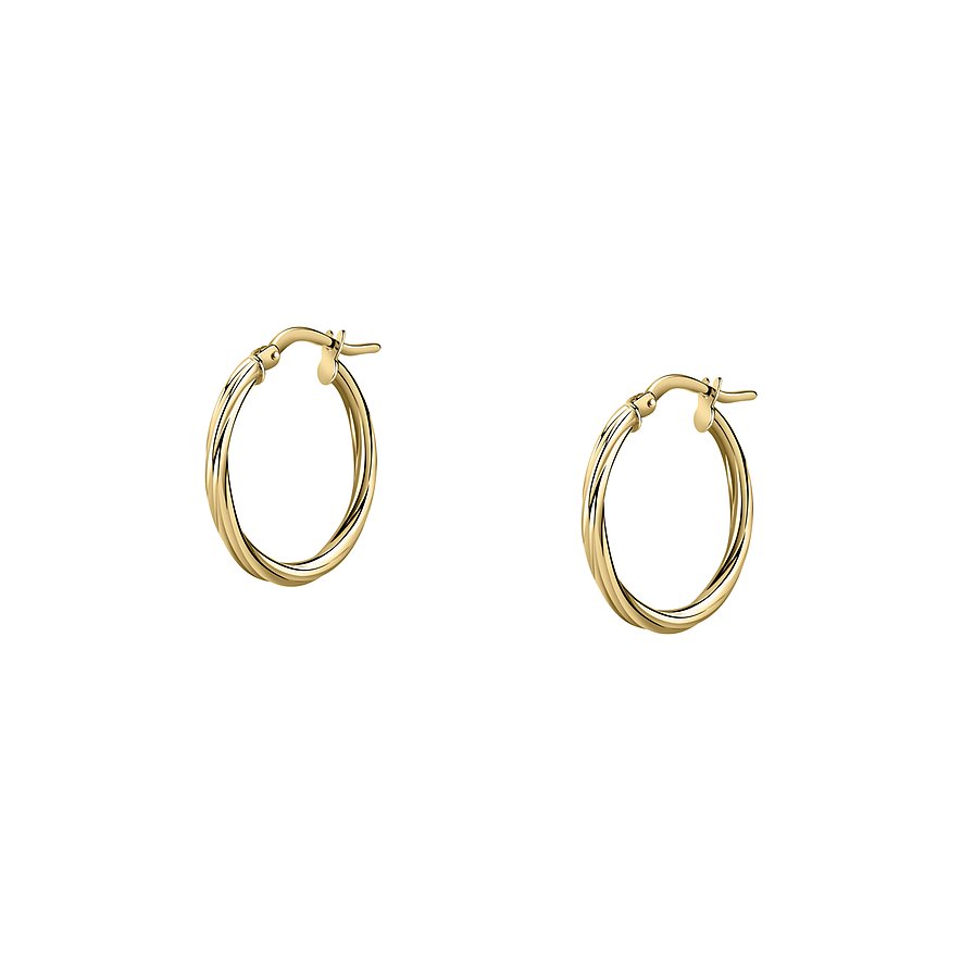 FAVS Creolen, Damen, 375er Gelbgold, gold
