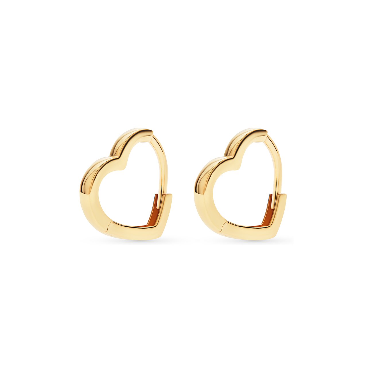 Boucles d'oreilles FAVS en or jaune 375, forme cœur.