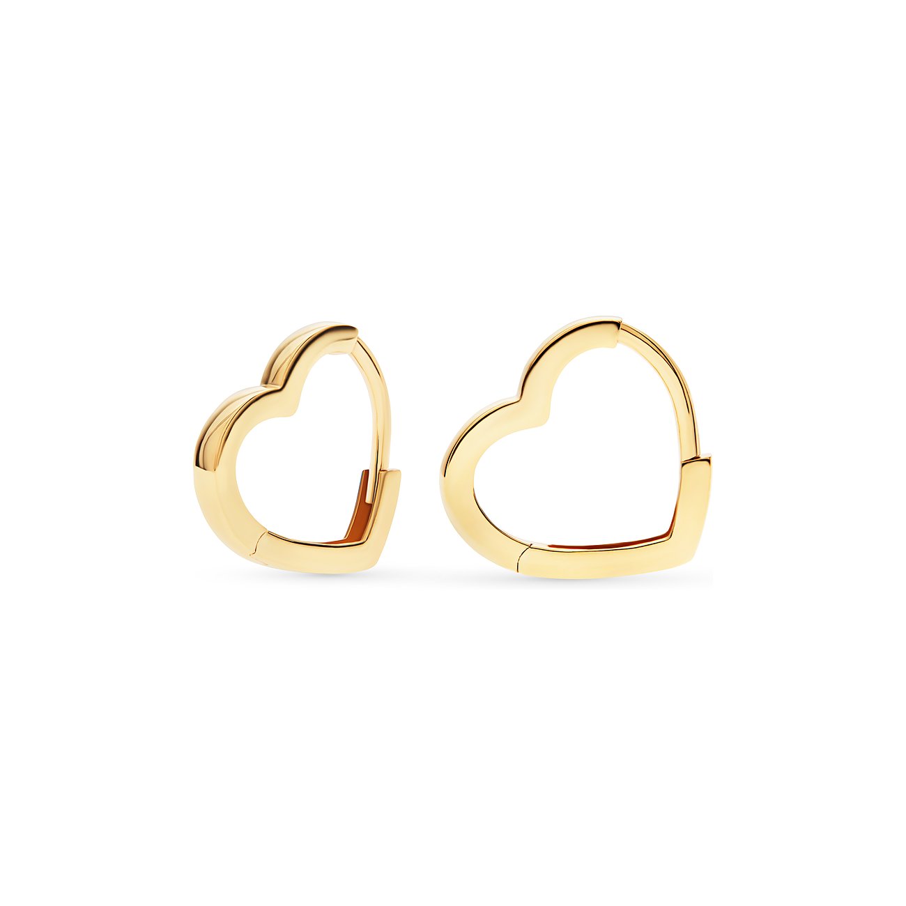 Boucles d'oreilles FAVS en or jaune 375 millièmes en forme de cœur.