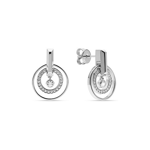 JETTE Ohrringe aus 925er recyceltem Silber mit Zirkonia.