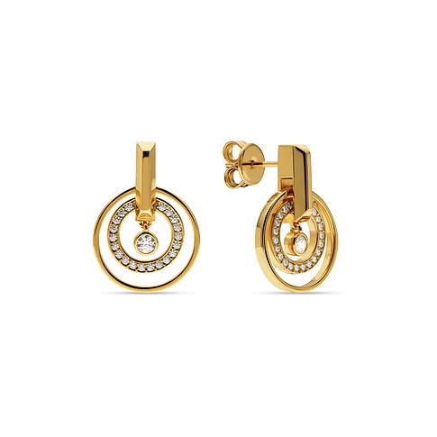 JETTE Ohrringe aus 925er recyceltem Silber mit Zirkonia.