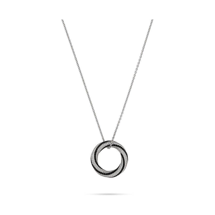 JETTE Kette TWISTED, Zirkonia, Damen, 925er Silber, recycelt, silber