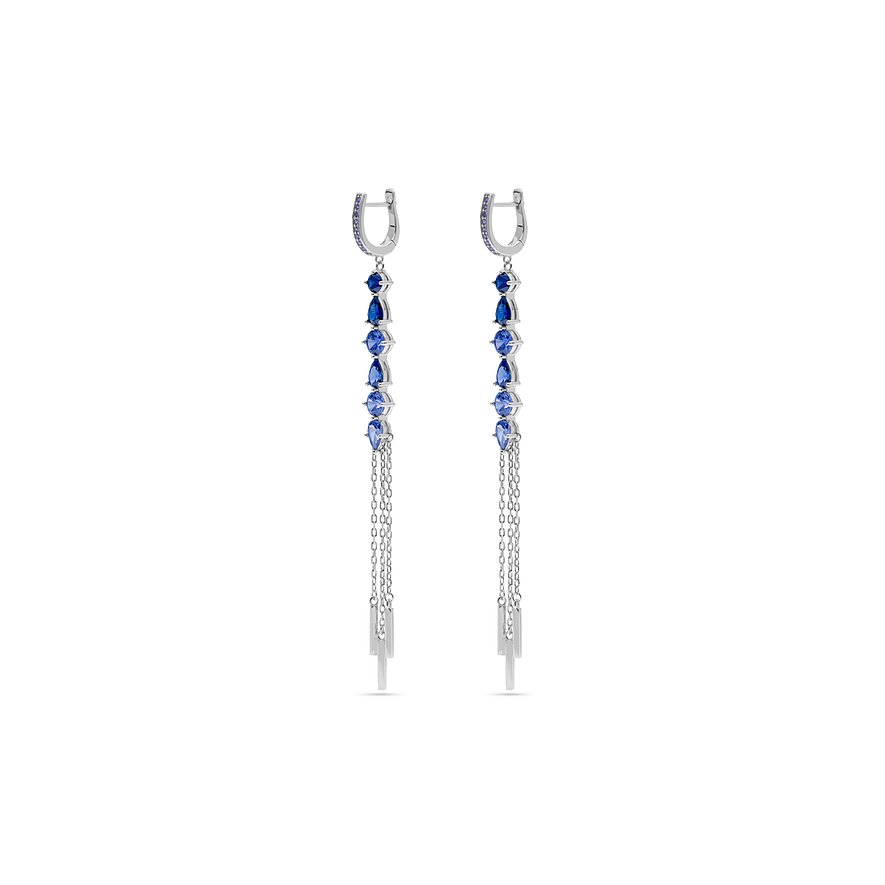 JETTE Ohrhänger CASCADE Zirkonia, Damen, 925er Silber, recycelt, silber