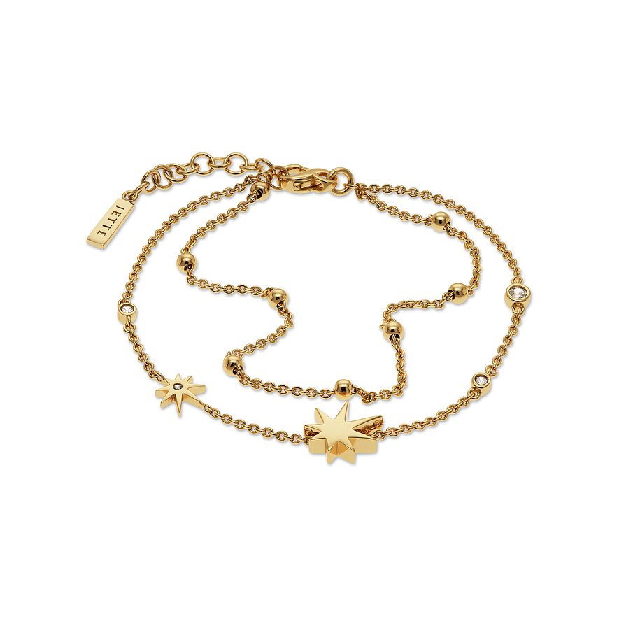 JETTE Armband STARDUST, Zirkonia, Damen, 925er Silber, recycelt, gelbgold